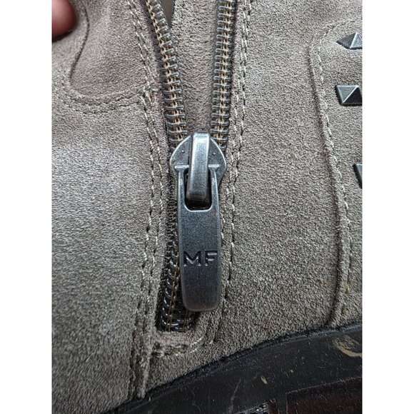 Marc Fisher Wide Calf Studded Tall Shaft Boots Olive Taupe 9M 15" Calf - Picture 5 of 10